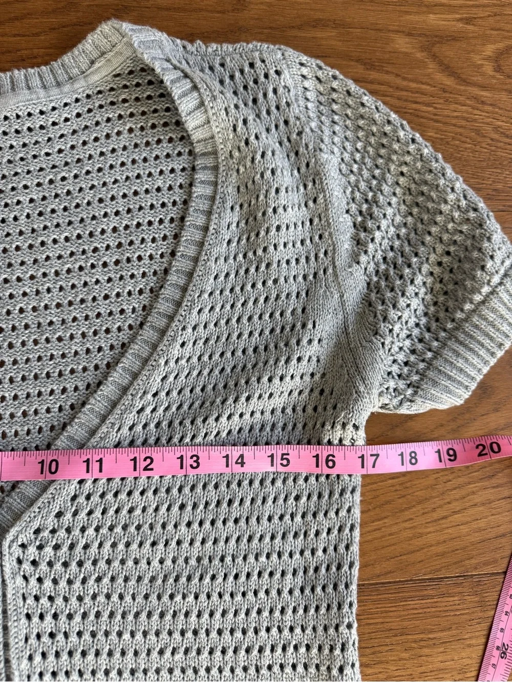 Y2K Aeropostale Light Gray Open Weave Sweater Top size L